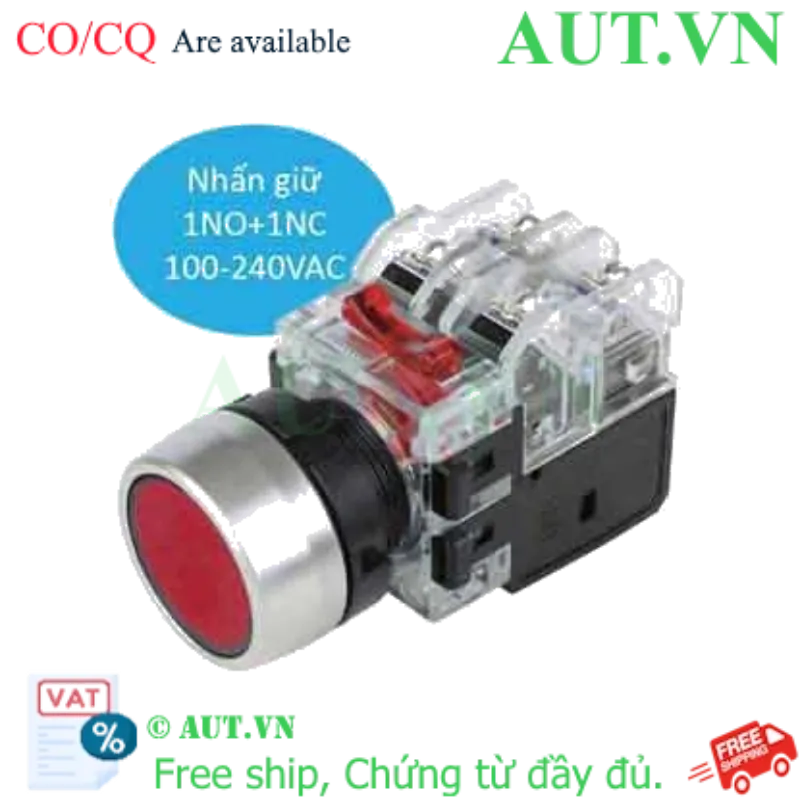 Ảnh của Nút Nhấn Hanyoung Nux MRX-RA1A0R | Nhấn Giữ, Đèn LED Đỏ, 1NO+1NC, IP65