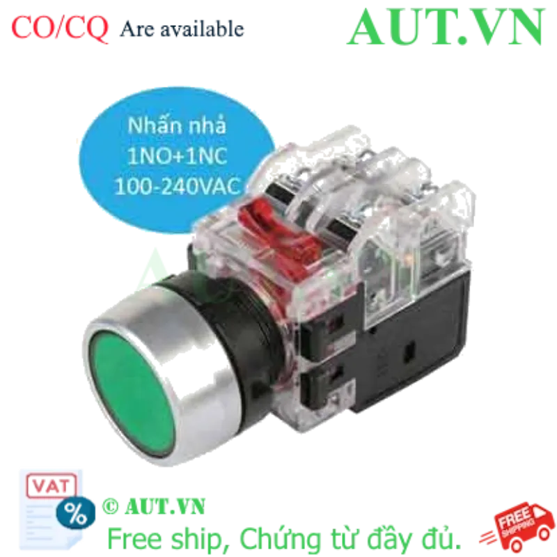 Ảnh của Nút Nhấn Có Đèn Hanyoung Nux MRX-RM1A0G | $\Phi$22mm, LED Xanh, 1NO+1NC