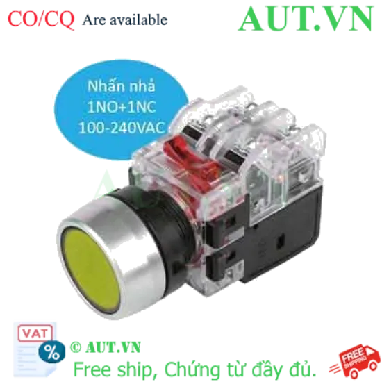 Ảnh của Công tắc nhấn Hanyoung Nux MRX-RM1A0Y Phi 22mm Đèn Vàng 220V - Chống Nước IP65, Bền Bỉ, Chính Hãng