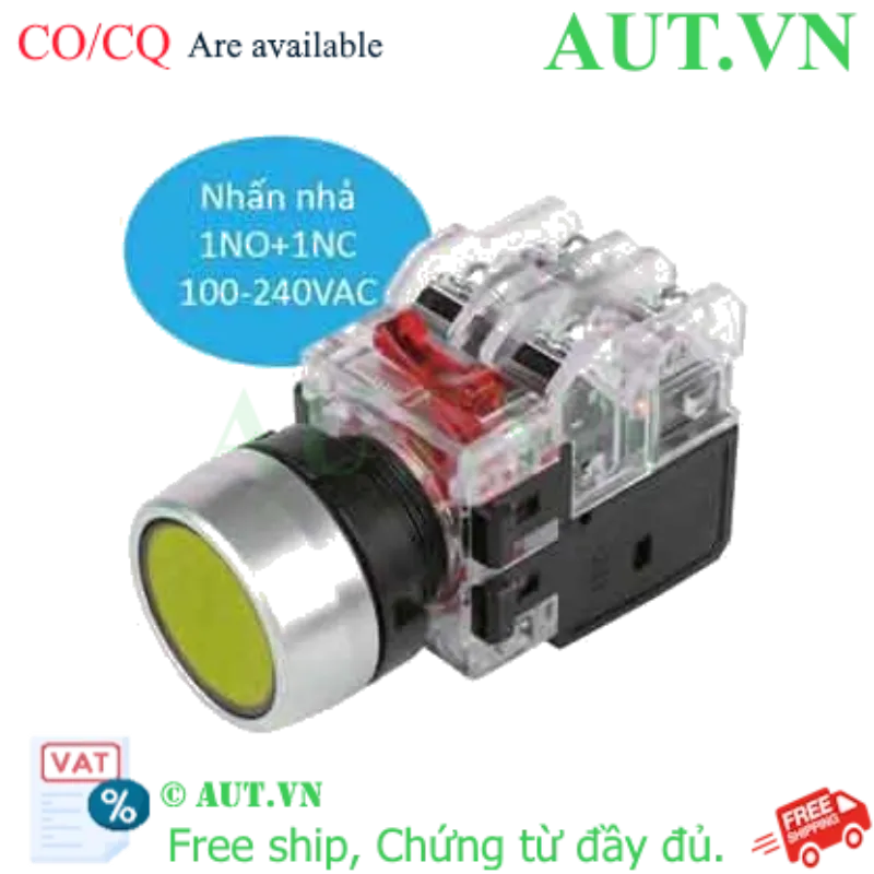 Ảnh của Công tắc nhấn có đèn Hanyoung Nux MRX-RM1A0Y | Phi 22mm, Vàng, 1NO+1NC