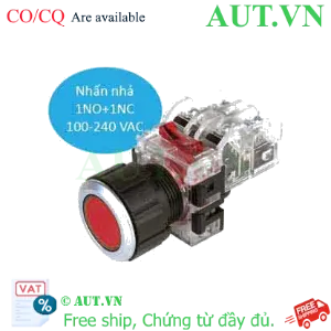 Ảnh của Nút Nhấn Có Đèn Hanyoung MRX-NM1A0R Đỏ | Ø25.5mm, 1NO+1NC, LED 100-240VAC