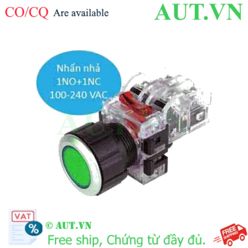 Ảnh của Nút Nhấn Có Đèn Hanyoung MRX-NM1A0G - LED Xanh, 1NO+1NC, IP65, Ø25mm - AUT VN