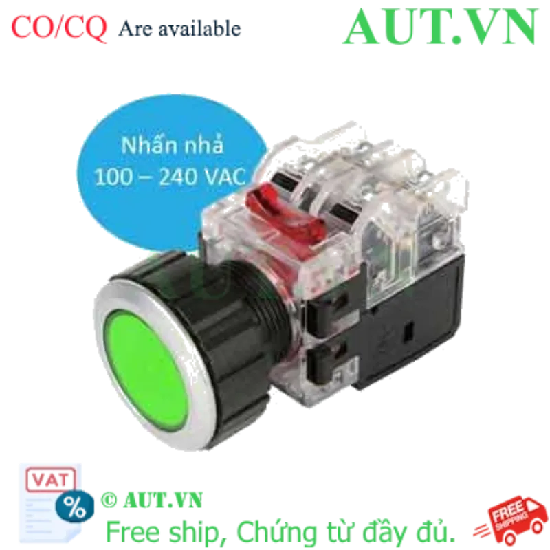 Ảnh của Nút Nhấn Có Đèn Hanyoung MRX-AM1A0G - LED Xanh, 1NO+1NC, Phi 30.5mm