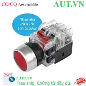 Ảnh của Nút Nhấn Có Đèn Hanyoung Nux MRX-RM2A0R | 2NO+2NC, LED Đỏ, Φ22mm