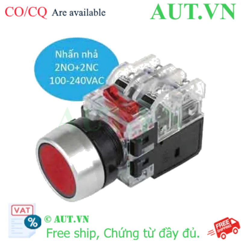 Ảnh của Nút Nhấn Có Đèn Hanyoung Nux MRX-RM2A0R | 2NO+2NC, LED Đỏ, Φ22mm