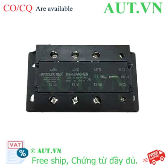 Ảnh của Relay Bán Dẫn 3 Pha Hanyoung Nux HSR-3A40HZN | 40A, 100-240VAC, Zero-Cross Chống Nhiễu