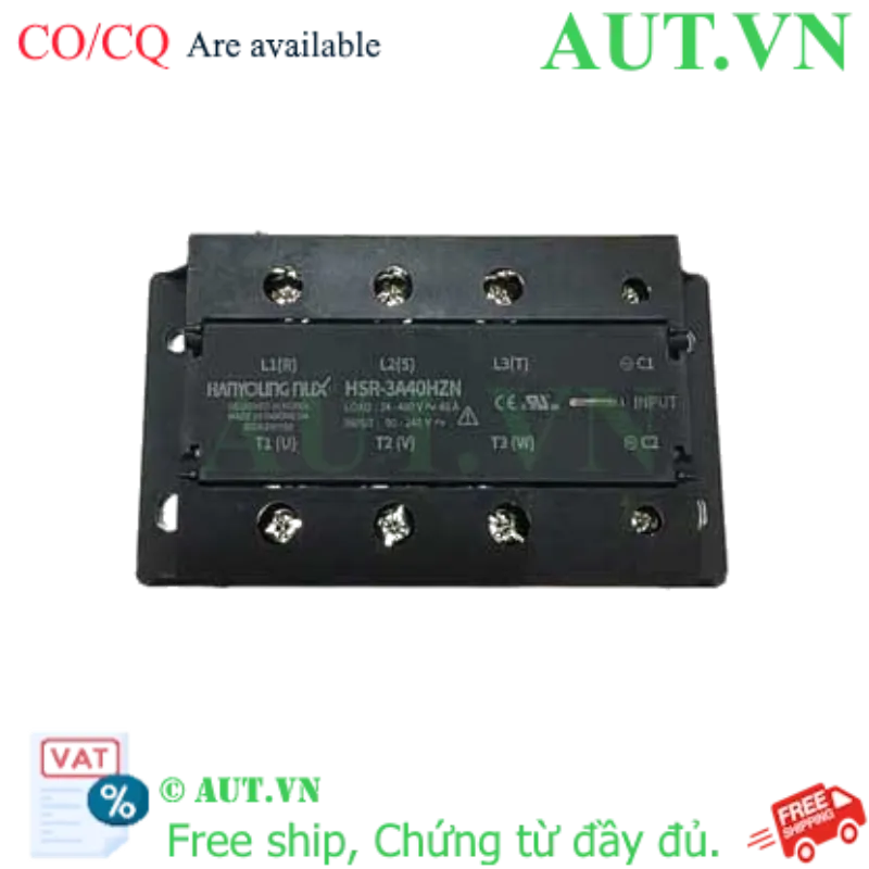 Ảnh của Relay Bán Dẫn 3 Pha Hanyoung Nux HSR-3A40HZN | 40A, Zero-Cross, 100-240VAC