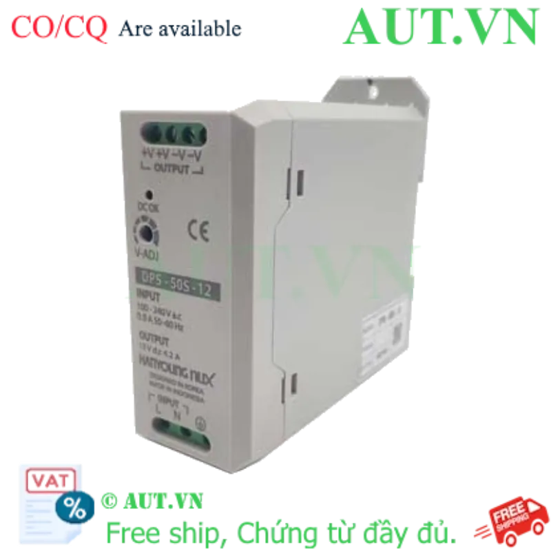 Ảnh của Bộ Nguồn Xung Hanyoung Nux DPS-50S-12 | 12VDC 4.2A 50W (Lắp Thanh Ray DIN)