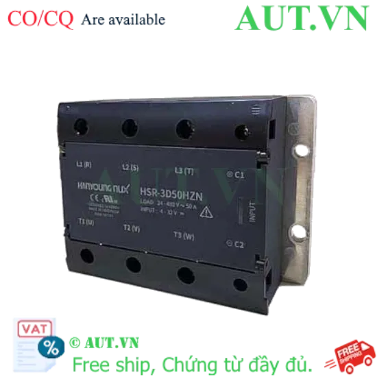 Ảnh của Relay Bán Dẫn 3 Pha Hanyoung Nux HSR-3D50HZN | 50A, 480VAC, Zero-Cross