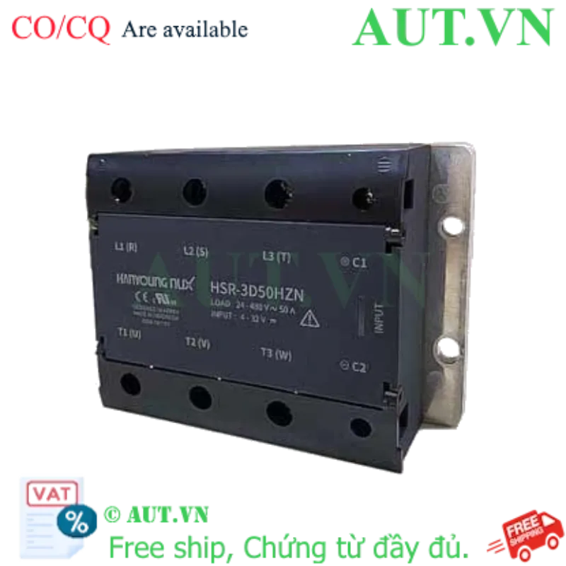 Ảnh của Relay Bán Dẫn 3 Pha Hanyoung Nux HSR-3D50HZN | 50A, 480VAC, Zero-Cross