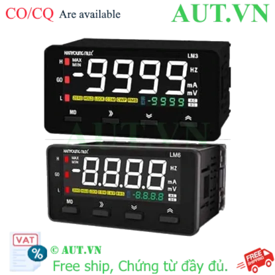 Ảnh của Đồng hồ đo dòng AC Hanyoung Nux LM3-4AA-N-A - LCD, IP66, RMS/AVG