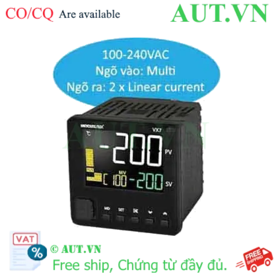 Ảnh của Bộ Điều Khiển Nhiệt Độ Hanyoung Nux VX7-UCNA-A2T - PID 2-DOF, Ngõ Ra 4-20mA, Chuẩn IP65 (69x69mm)