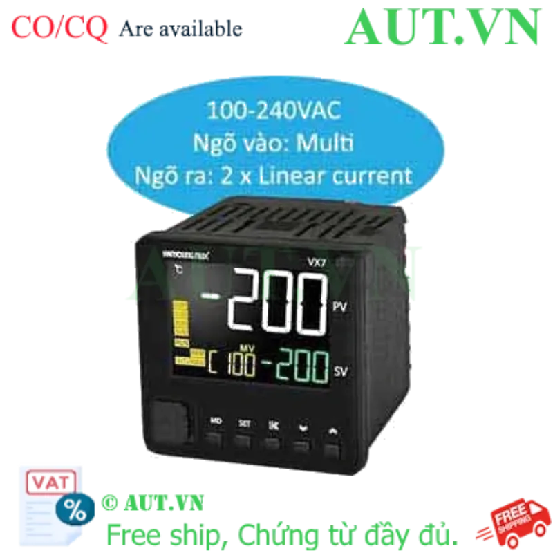 Ảnh của Bộ Điều Khiển Nhiệt Độ Hanyoung Nux VX7-UCNA-A2T - PID 2-DOF, Ngõ Ra 4-20mA, IP65 (69x69mm)