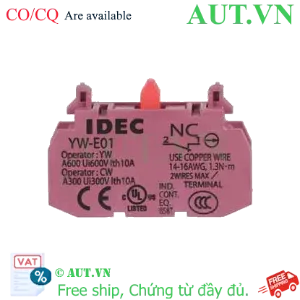 Ảnh của Tiếp điểm phụ IDEC YW-E01, SPST (1NC), đỏ, có sẵn
