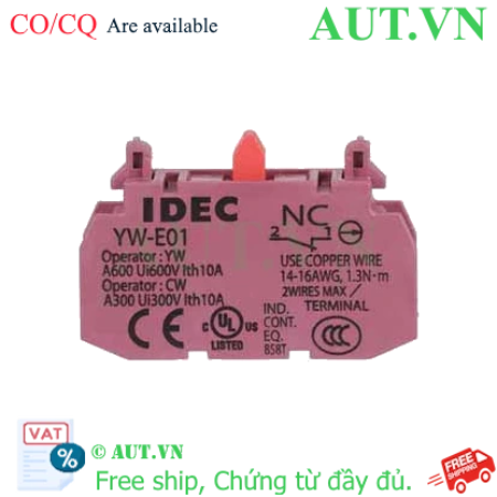 Ảnh của Tiếp điểm phụ IDEC YW-E01, SPST (1NC), đỏ, có sẵn