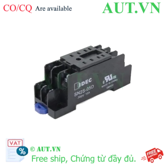 Ảnh của Đế Rơ Le IDEC SN2S-05D 8 Chân Dẹt - 10A, Gắn DIN Rail, Chính Hãng AUT VN