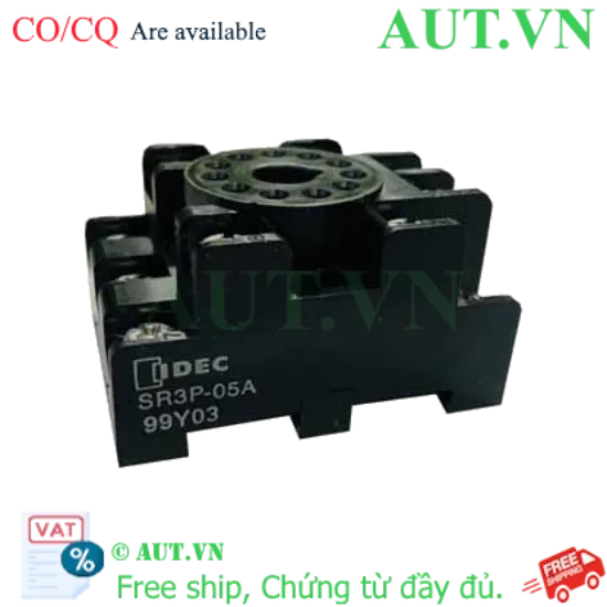 Ảnh của Đế Relay IDEC SR3P-05A - 11 Chân Tròn, 10A/250VAC, Gắn Thanh Ray DIN Chính Hãng