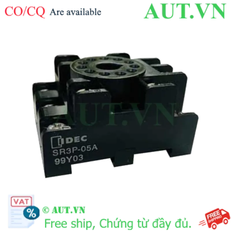 Ảnh của Đế Relay IDEC SR3P-05A | 11 Chân Tròn, 10A, Gắn Thanh Ray DIN