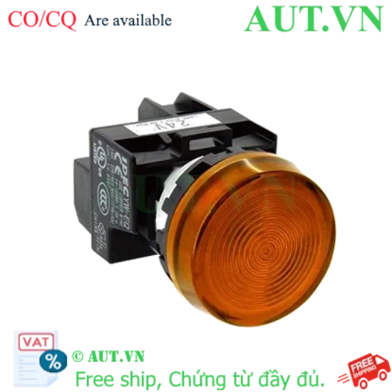 Ảnh của Đèn Báo IDEC YW1P-1EQM3A 220V 22mm - LED Hổ Phách Siêu Sáng, IP65, Chính Hãng AUT VN
