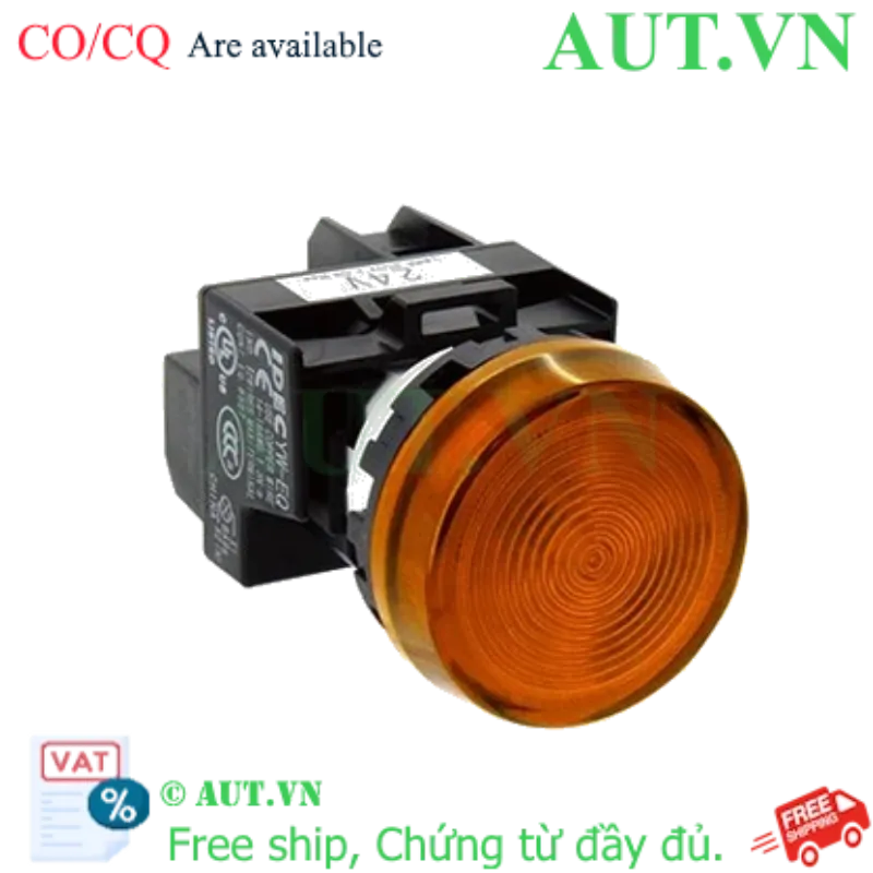 Ảnh của Đèn Báo IDEC YW1P-1EQM3A 220V 22mm - LED Hổ Phách Siêu Sáng, IP65, Chính Hãng AUT VN