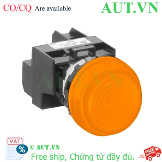 Ảnh của Đèn báo IDEC YW1P-2EQM3A 220V 22mm Màu Hổ Phách - LED Siêu Sáng, Chống Nước IP65, Chính Hãng AUT VN