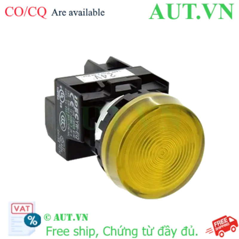 Ảnh của Đèn báo IDEC YW1P-1EQHY 110V - LED Siêu Sáng, Chuẩn IP65, Màu Vàng 22mm