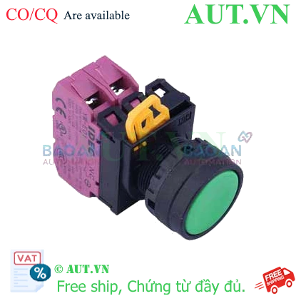 Ảnh của YW1B-M1E02G Nút nhấn không đèn Idec màu xanh D22 2NC