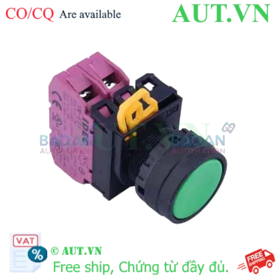 Ảnh của Nút Nhấn IDEC YW1B-M1E02G Xanh Lá: 2NC, Nhấn Nhả, Chuẩn IP65 Siêu Bền