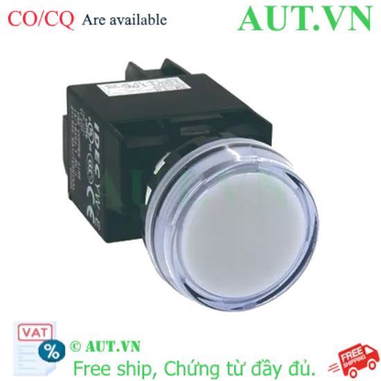 Ảnh của Đèn Báo IDEC YW1P-1EQM3PW 220V 22mm Trắng - LED Siêu Sáng, Chuẩn IP65, Chính Hãng AUT VN