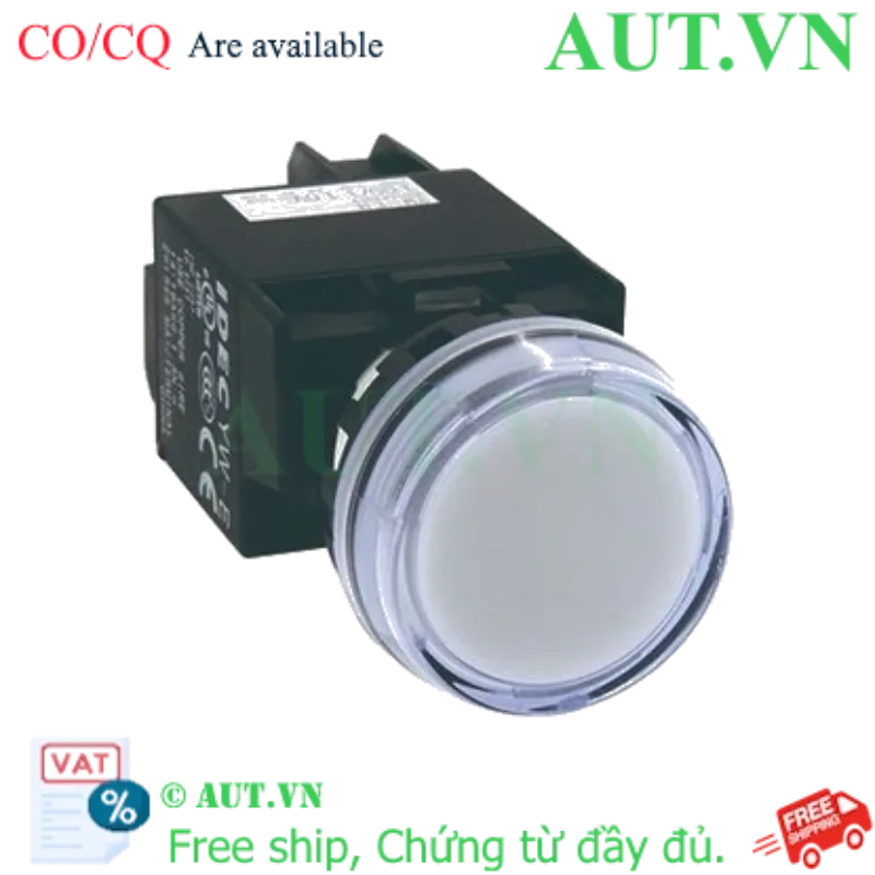 Ảnh của Đèn Báo IDEC YW1P-1EQM3PW 220V 22mm Trắng - LED Siêu Sáng, Chuẩn IP65, Chính Hãng AUT VN
