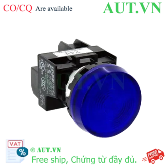 Ảnh của Đèn Báo IDEC YW1P-1EQHS Phi 22 - LED Xanh Dương 110VAC: Đầu Chìm, Siêu Sáng, Chính Hãng Nhật Bản