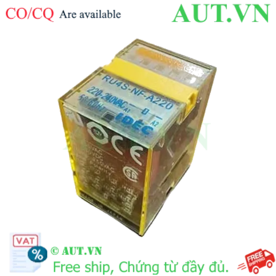 Ảnh của Rơ le Trung gian IDEC RU4S-NF-A220 | 4PDT, 220VAC, Tiếp điểm Mạ Vàng Chống Oxy hóa - AUT VN