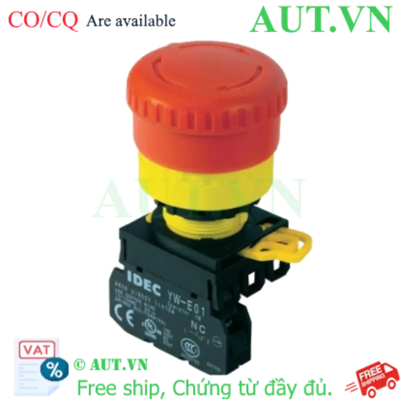 Ảnh của Nút Dừng Khẩn Cấp IDEC YW1B-V4E01R - Phi 22mm, 1NC, Xoay Nhả, IP65