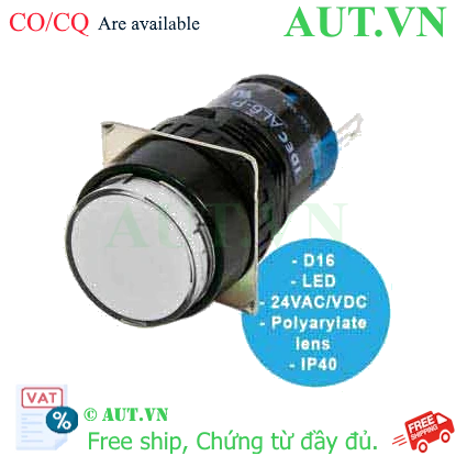 Ảnh của Đèn báo tròn IDEC AL6M-P4JW - Ø16, 24V DC/AC, Đèn LED - Giá tốt