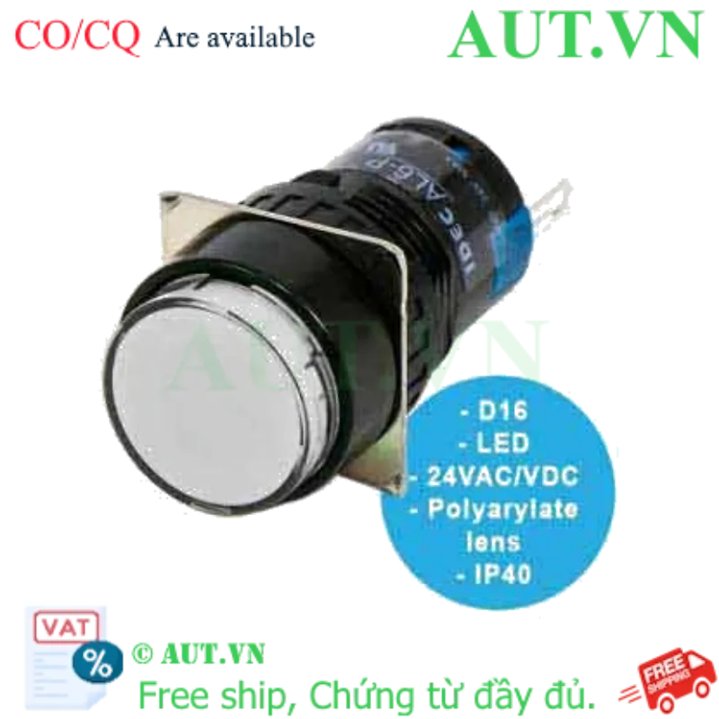 Ảnh của Đèn Báo Tròn IDEC AL6M-P4JW - LED Trắng Siêu Sáng, 24V AC/DC, Ø16mm