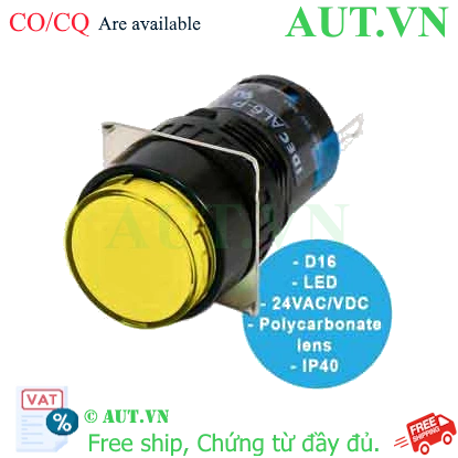 Ảnh của AL6M-P4YC Đèn cảnh báo IDEC, 24VAC, 24VDC, màu vàng