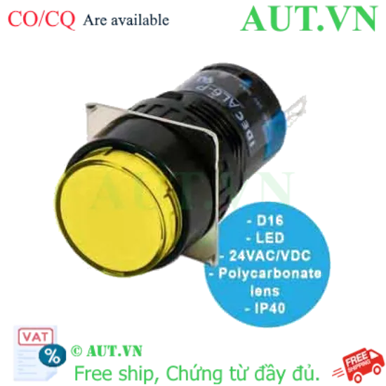 Ảnh của AL6M-P4YC Đèn cảnh báo IDEC, 24VAC, 24VDC, màu vàng