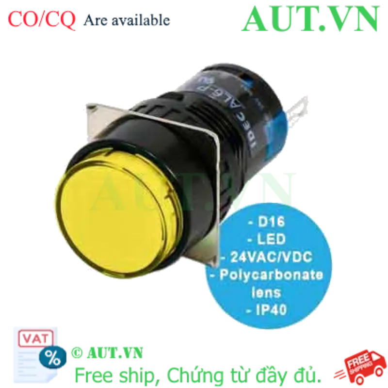 Ảnh của Đèn Cảnh Báo IDEC AL6M-P4YC, 24VAC/24VDC, LED Vàng, D16 - AUT VN