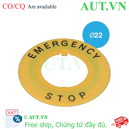 Ảnh của Tem mác nút dừng khẩn cấp phi 22 IDEC HWAV-27-Y 