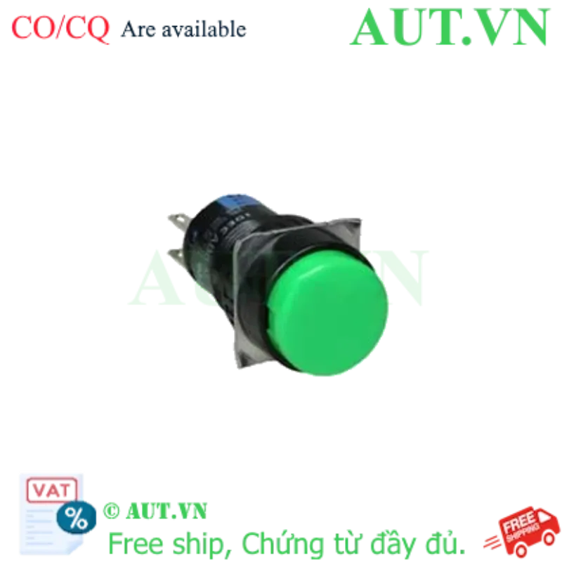 Ảnh của Nút Nhấn Nhả IDEC AB6M-M1GC Phi 16mm - Xanh Lá, 1NO+1NC, Siêu Bền