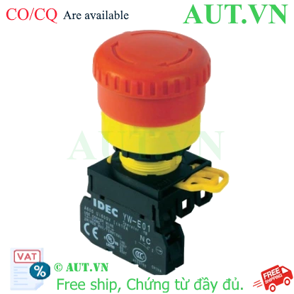 Ảnh của Nút dừng khẩn cấp nhấn nhả IDEC YW1B-V4E11R 1NO+1NC 22mm (Đỏ)