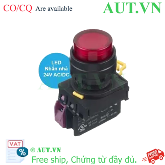 Ảnh của Nút Nhấn Có Đèn IDEC YW1L-M2E01Q4R: Phi 22mm, 1NC, 24V - Chống Nước IP65, Siêu Bền, Chính Hãng