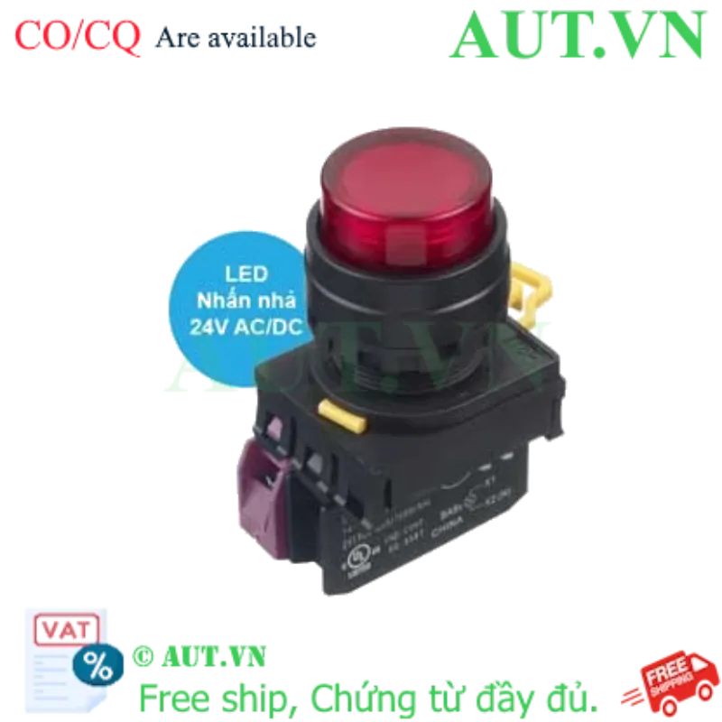 Ảnh của Nút Nhấn Có Đèn IDEC YW1L-M2E01Q4R - 24V, 1NC, Phi 22mm, IP65 Siêu Bền