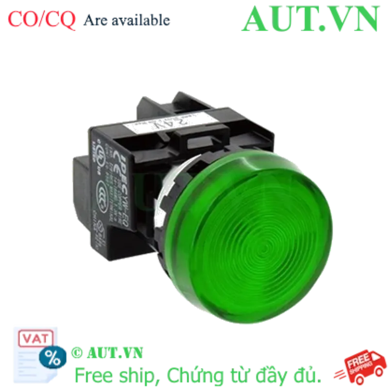 Ảnh của Đèn Báo IDEC YW1P-1EM42G 220V 22mm Xanh Lá - LED Siêu Sáng, Chuẩn IP65