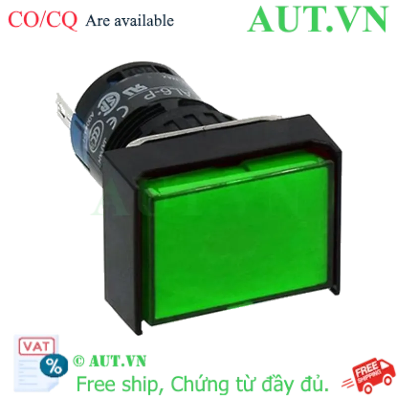 Ảnh của Đèn Báo IDEC AL6H-P4GC 24V AC/DC - LED Xanh Lá, Hình Chữ Nhật, D16mm Siêu Sáng