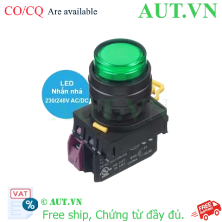 Ảnh của Nút Nhấn Có Đèn IDEC YW1L-M2E01QM3G Phi 22mm | 1NC, 230VAC, Chống Nước IP65