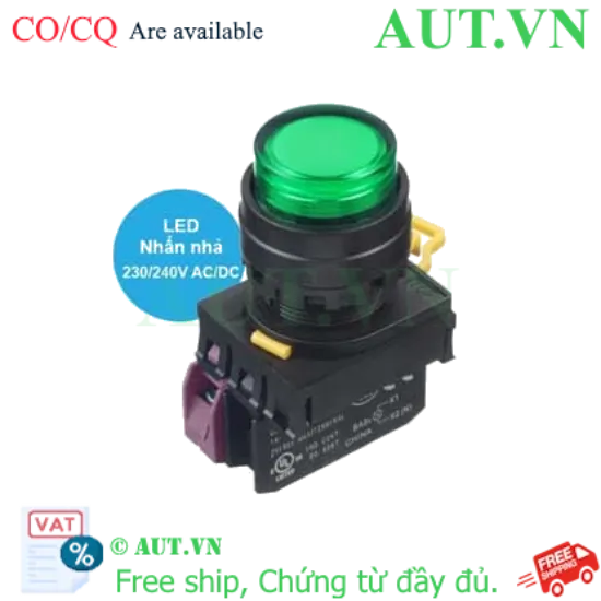 Ảnh của Nút Nhấn Có Đèn IDEC YW1L-M2E01QM3G | Phi 22mm, 1NC, 230VAC, IP65