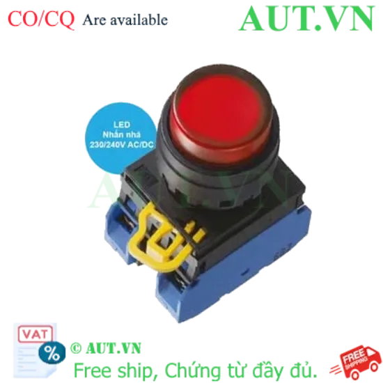 Ảnh của Nút Nhấn Nhả IDEC YW1L-M2E20QM3R Màu Đỏ - 2NO, LED 230V, Chống Nước IP65 Chính Hãng