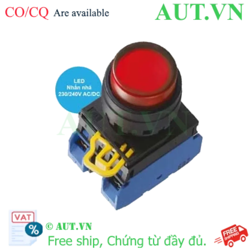 Ảnh của Nút Nhấn Nhả IDEC YW1L-M2E20QM3R Đỏ - 2NO, LED 230V, IP65 | AUT VN