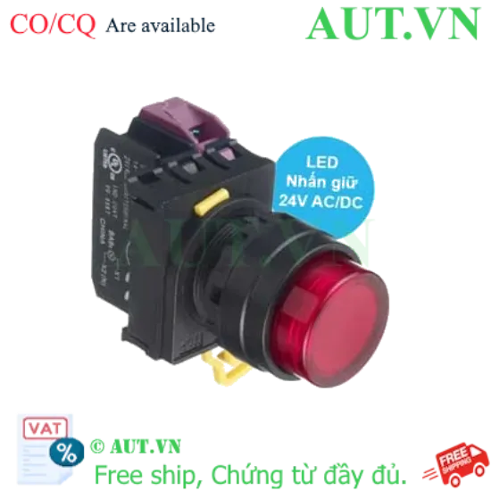 Ảnh của Nút nhấn giữ có đèn IDEC YW1L-A2E01Q4R | 24VAC/DC, 1NC, Đỏ (IP65)